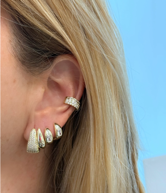 Aretes Golden Double Hoops