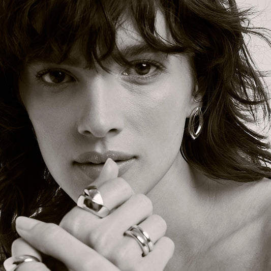 Aretes Cresta plateados