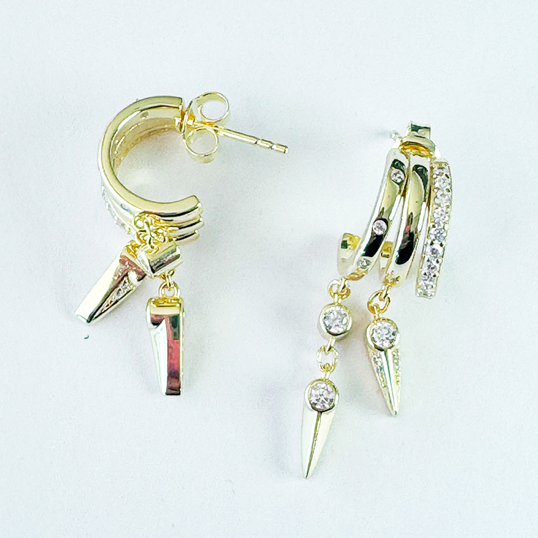 Aretes Dorados Péndulo