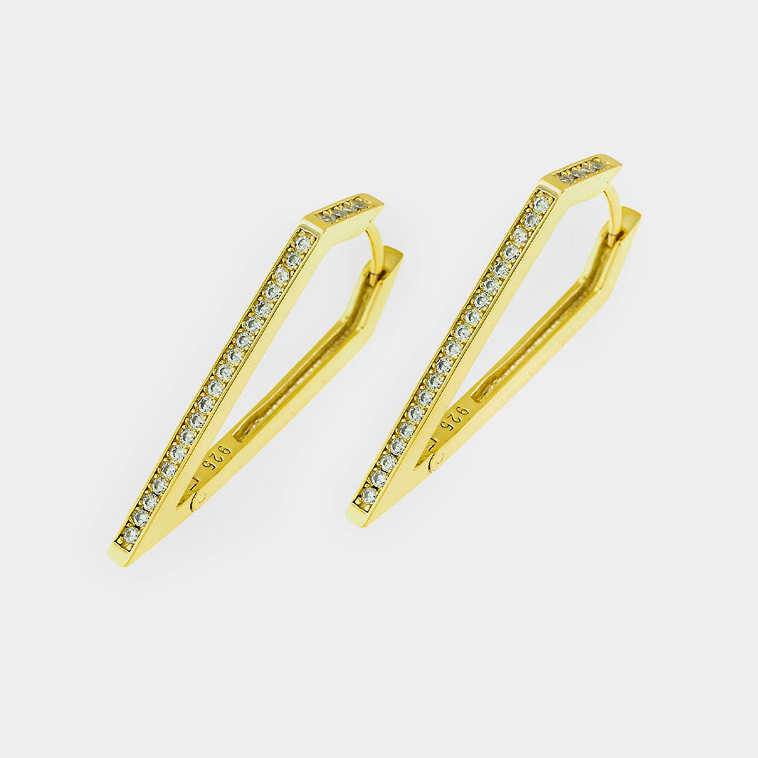 Aretes Gold Triangle Hoops