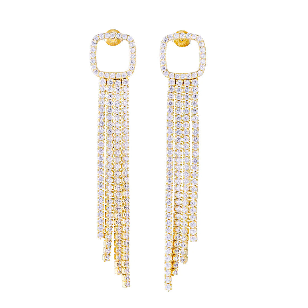 Aretes Square Golden Drops
