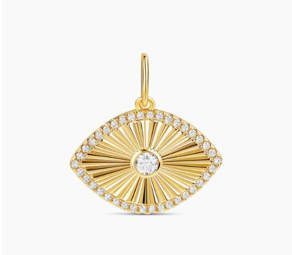 Dije Fluted Evil Eye Charm