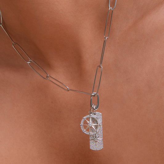 Dije BRUJULA plateado