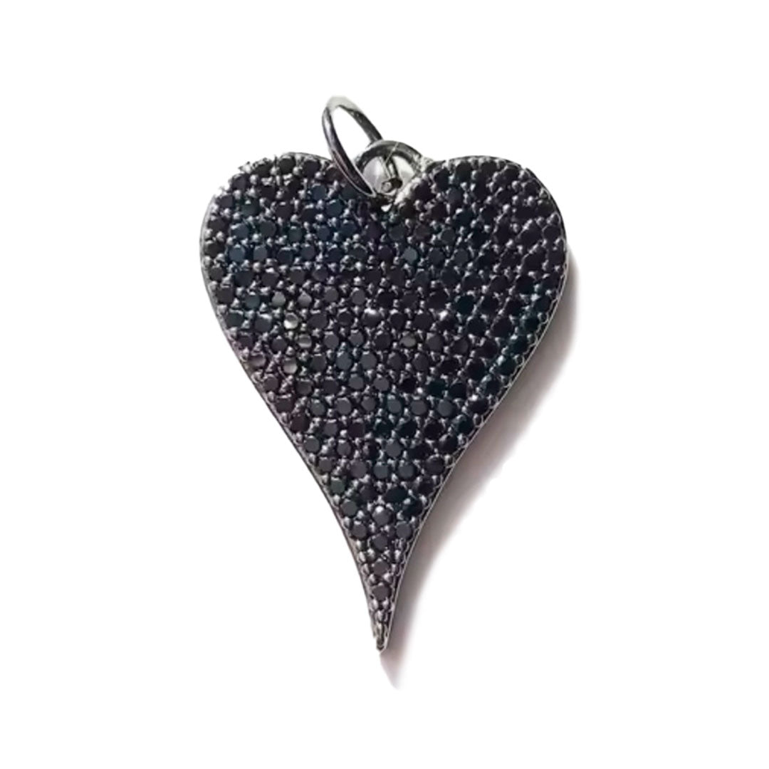 Dije de corazón rodio negro