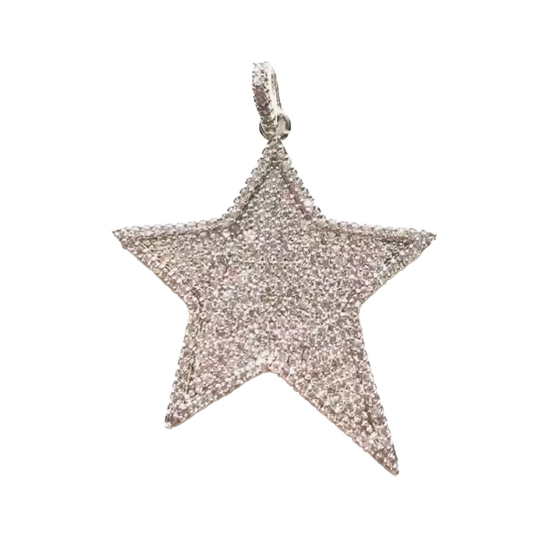 Dije de estrella grande plateado