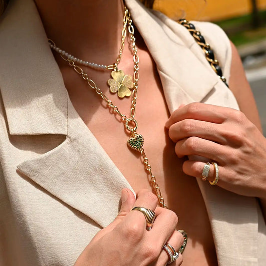 Ombre Heart Charm Gold