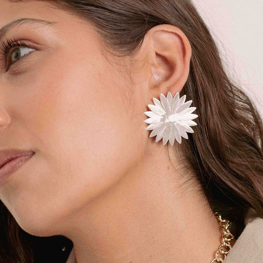 Aretes Camelia Plateados