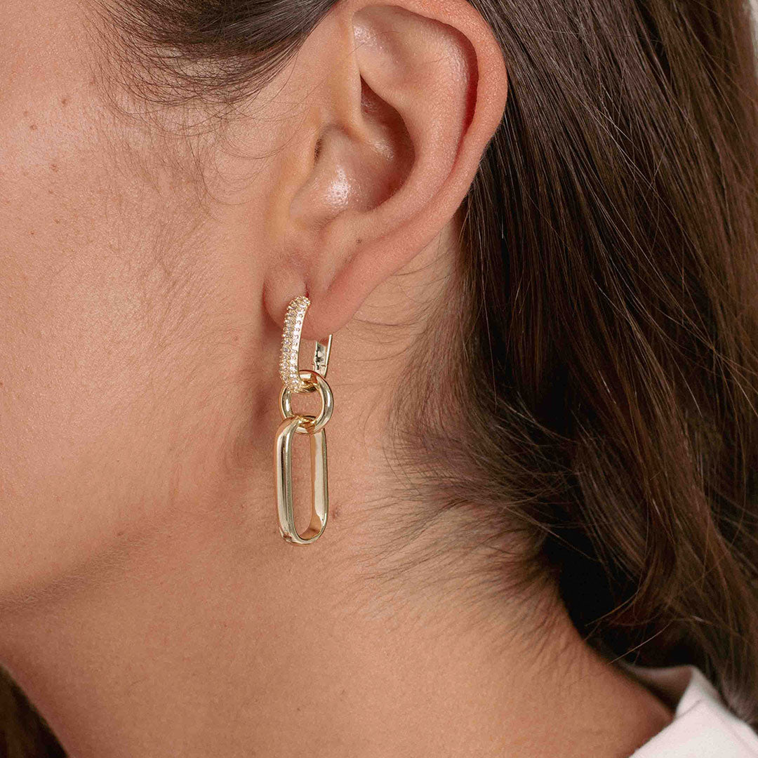 Aretes pave convertible dorados
