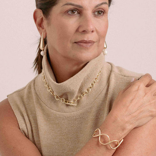 Cadena dorada Hammered toggle