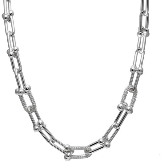 Cadena dorada U-link Pave