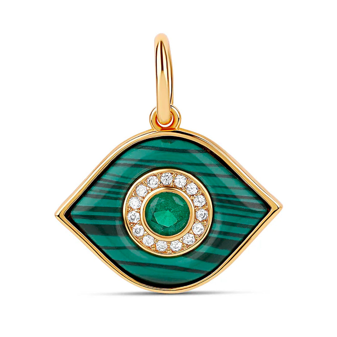 Dije Malaquita Evil Eye Green