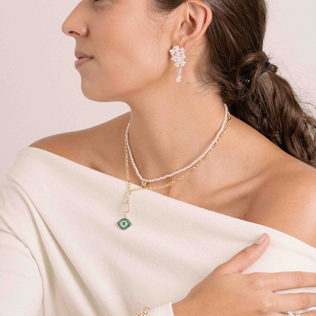 Dije Malaquita Evil Eye Green