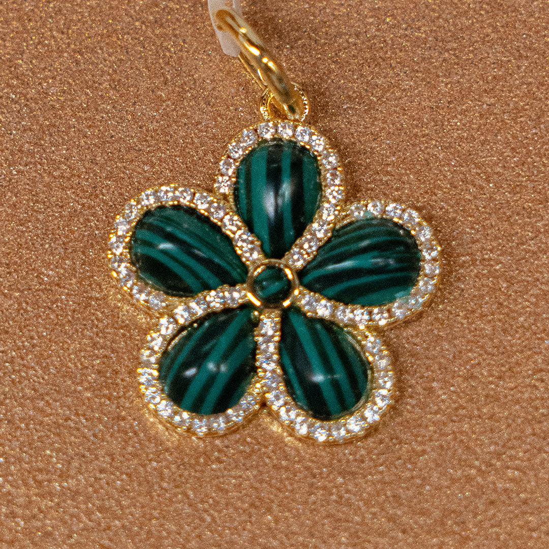 Dije Malaquita Flower Charm