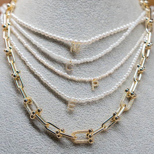 Cadena MiniPearls Letra