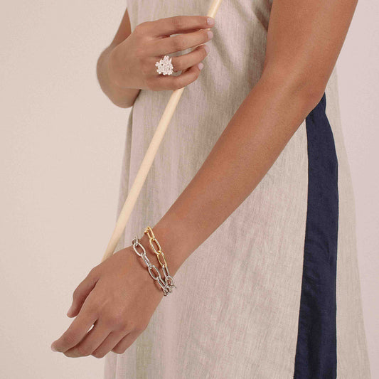 Pulsera Chunky two tone