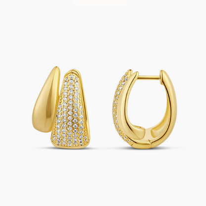 Aretes Golden Double Hoops