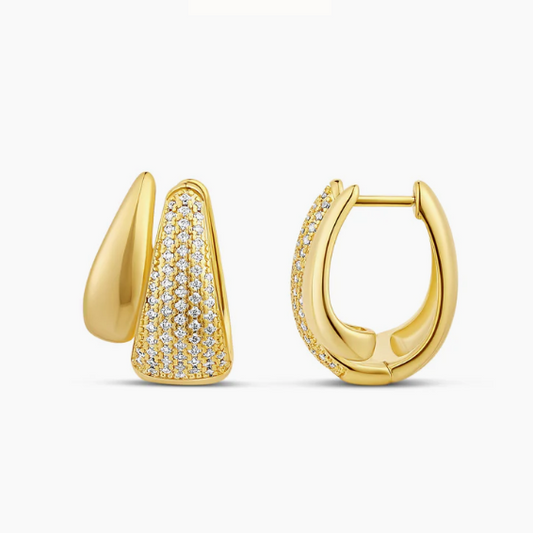 Aretes Golden Double Hoops