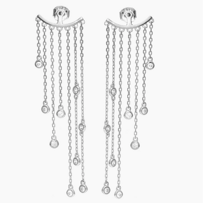 Aretes Bezel Fringe Backs