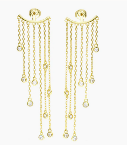 Aretes Bezel Fringe Backs