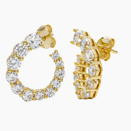 Aretes Open Swirl Diamond