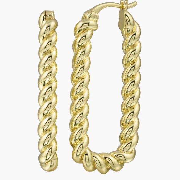 Aretes Rope Rectangle Hoops