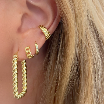 Aretes Rope Rectangle Hoops