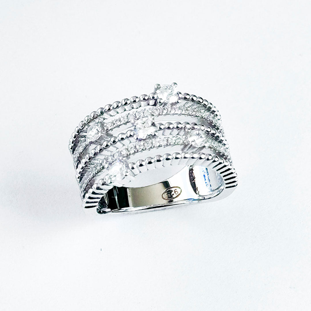Anillo Plateado Halo