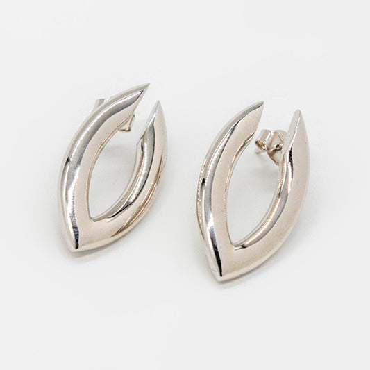 Aretes Cresta plateados