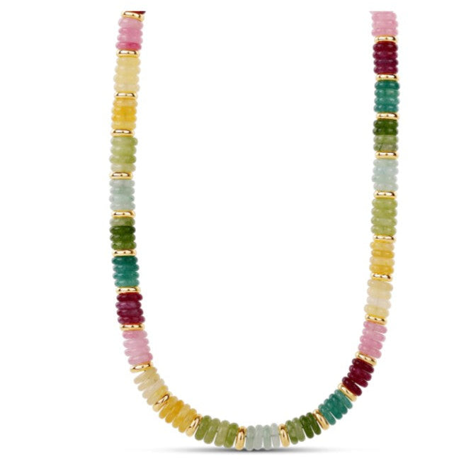 Collar Sunset Pukka | Cadena multicolor Dorada