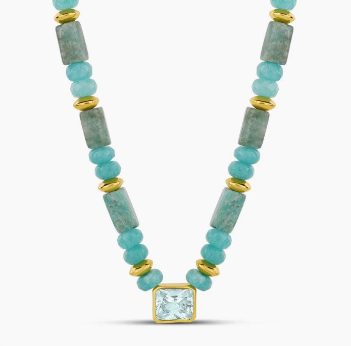 Seafoam Aqua Stone Necklace