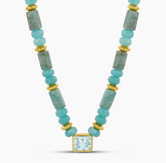 Seafoam Aqua Stone Necklace