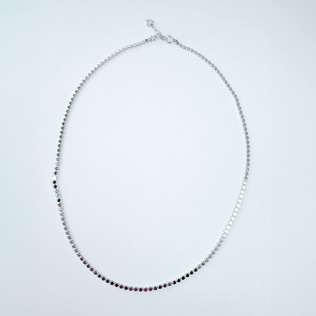 Cadena Plateada Flat Dot
