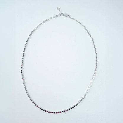 Cadena Plateada Flat Dot