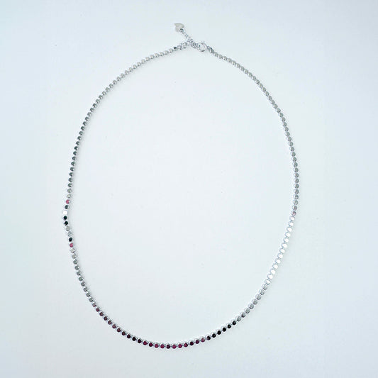 Cadena Plateada Flat Dot