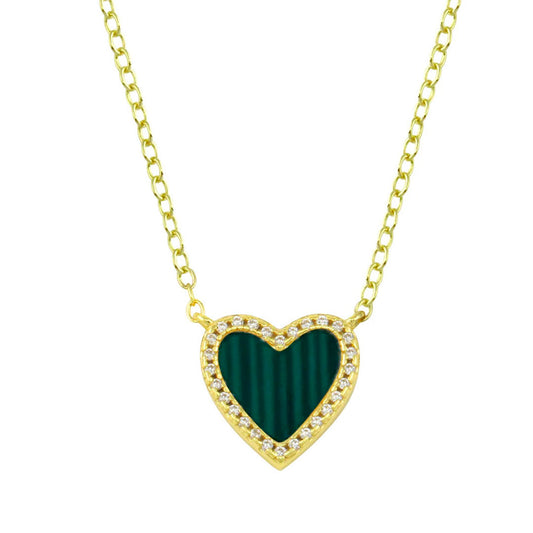 Cadena Small Pave Green Heart