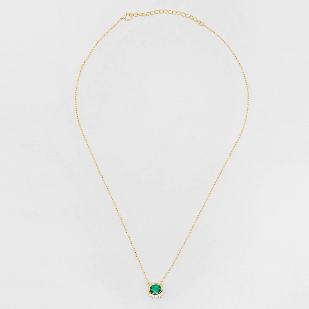 Cadena dorada Emerald charm