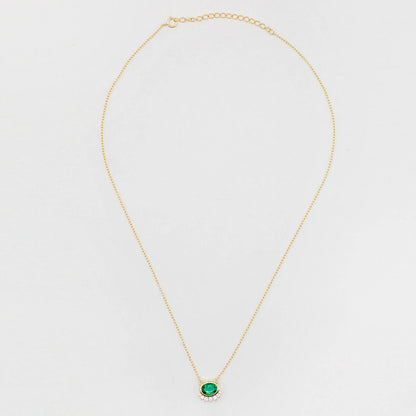 Cadena dorada Emerald charm