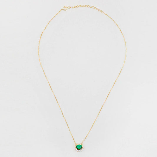 Cadena dorada Emerald charm