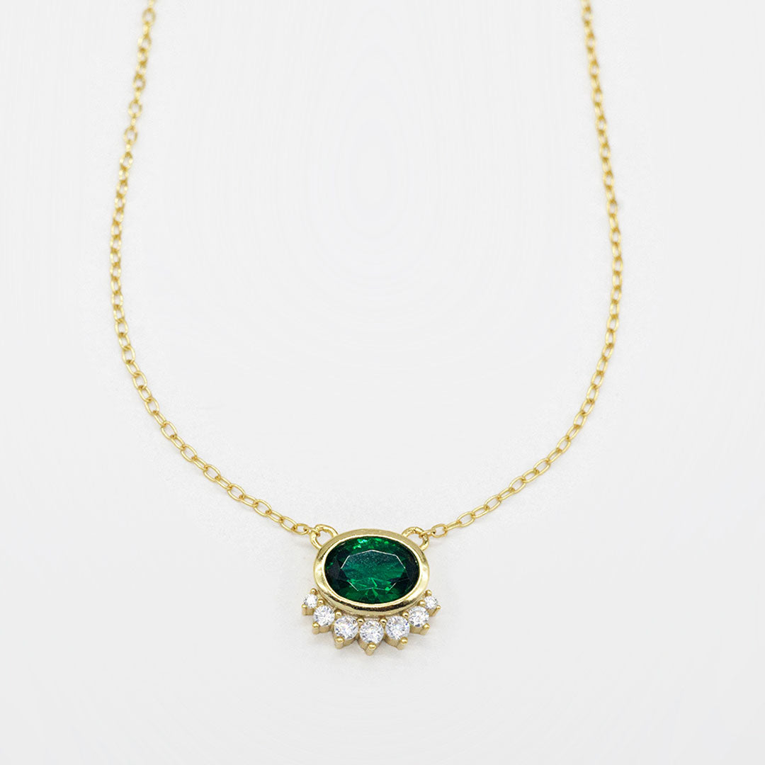 Cadena dorada Emerald charm