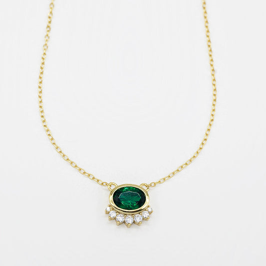 Cadena dorada Emerald charm
