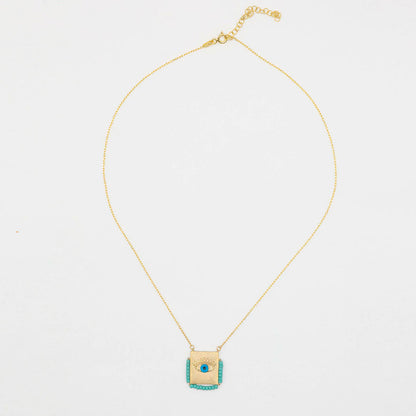 Cadena dorada Evil Eye cuadrado