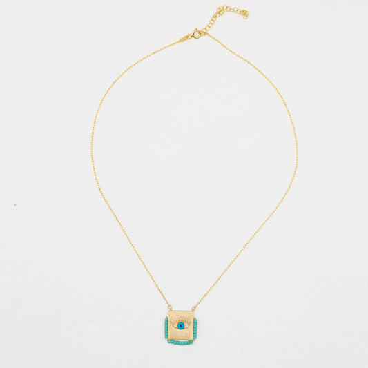Cadena dorada Evil Eye cuadrado