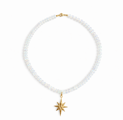 Collar Estelar Opalo con dije de Estrella Dorada