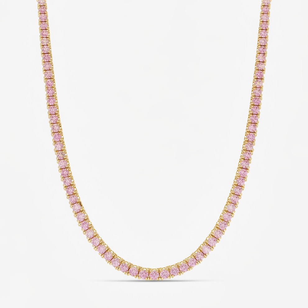 Collar Tennis Rosa delgado