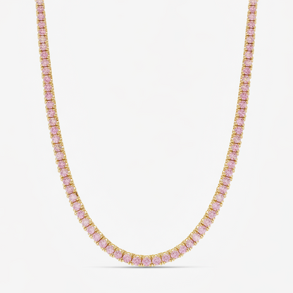 Collar Tennis Rosa delgado