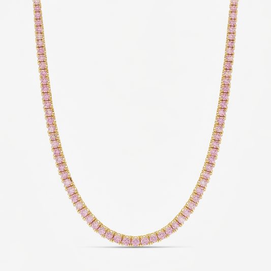 Collar Tennis Rosa delgado