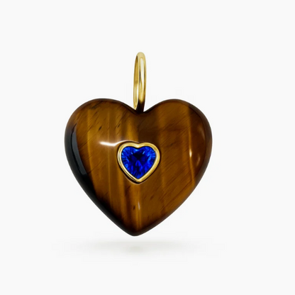Dije Heart Gem Piedra Natural