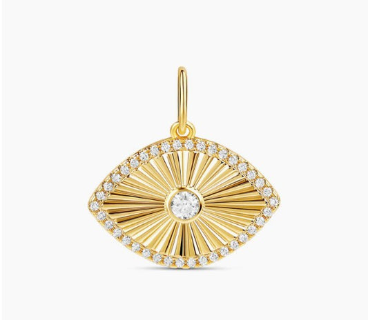 Dije Fluted Evil Eye Charm