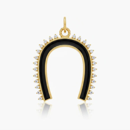 Dije Noir Shine Horseshoe