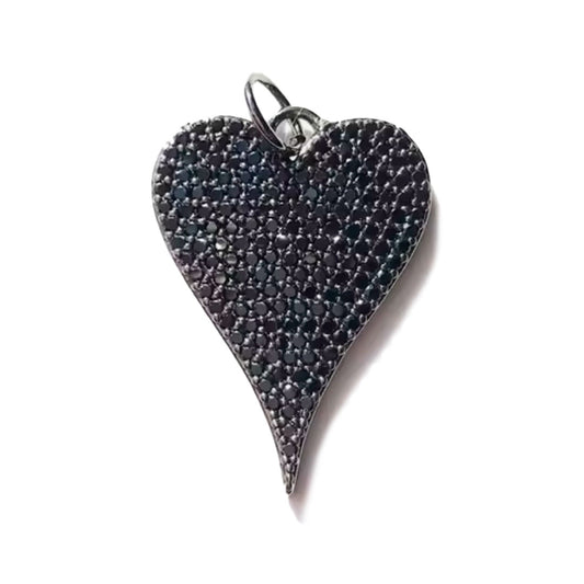 Dije de corazón rodio negro